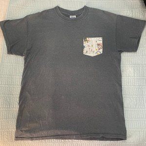 Charcoal Pocket T-Shirt "Where the Wild Things Are" Pocket Design - Size M -